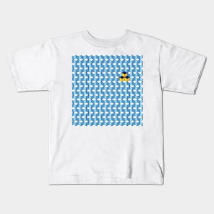 Blue & Orange Tiling Cubes Kids T-Shirt